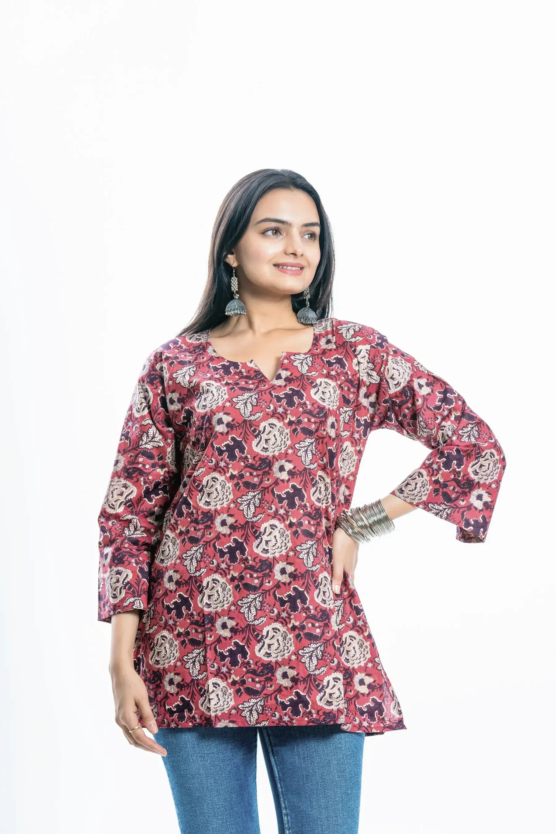Madder Jaal Short Kurta, side